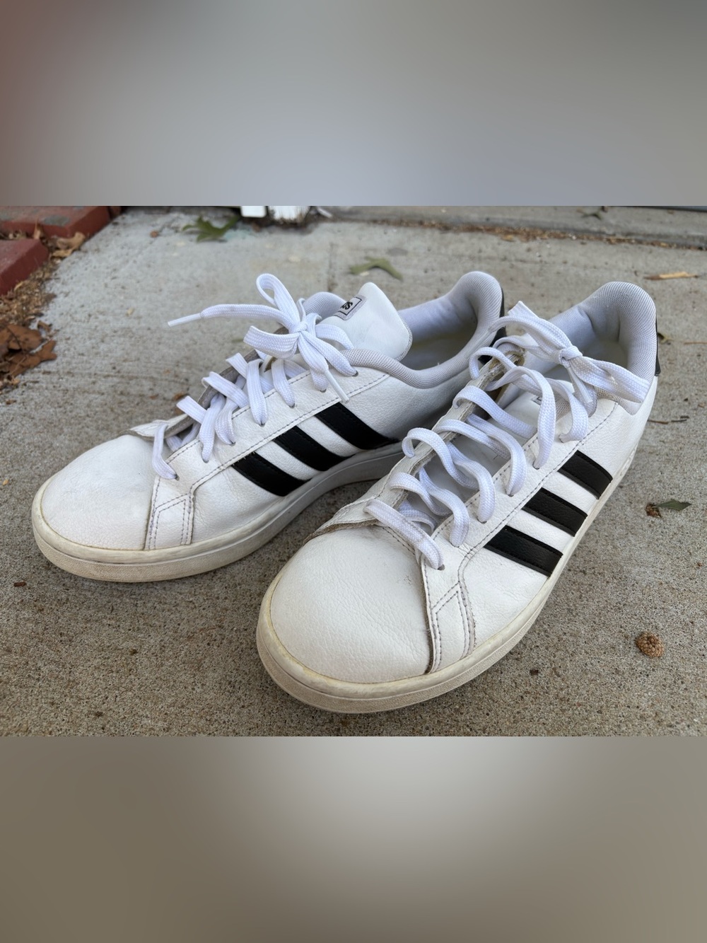 adidas Grand Court Cloud White and Core Black Mens 11